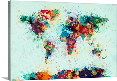 World Map Paint Splashes