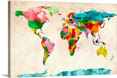 World Map Watercolors