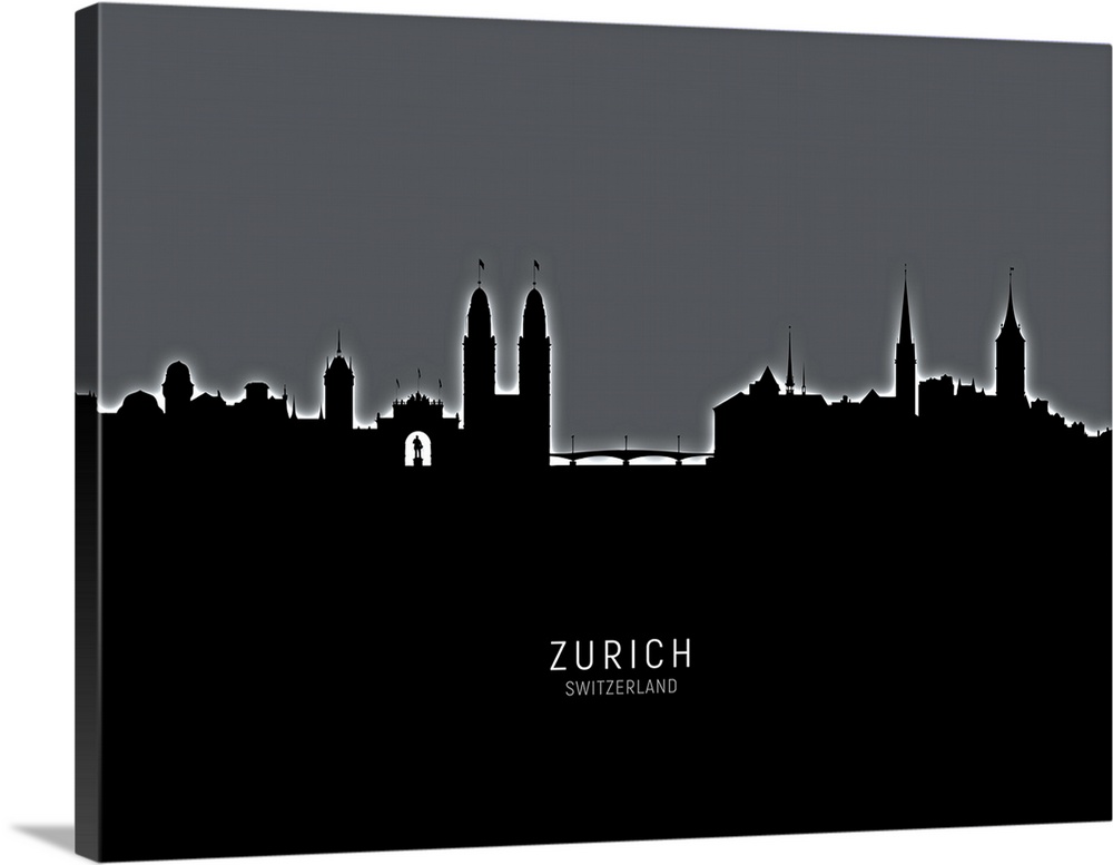 Skyline of Zurich, Switzerland.