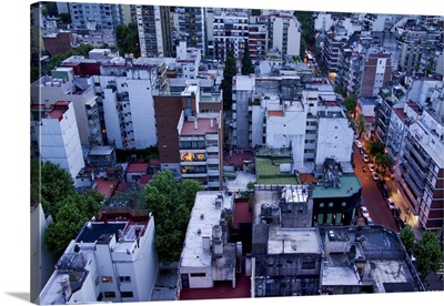 Looking down at Palermo, Buenos Aires, Argentina