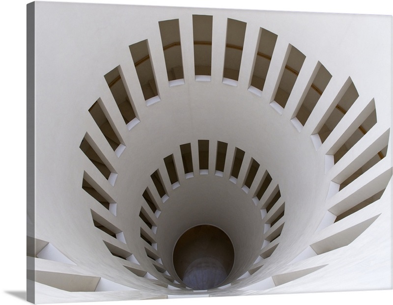 Spiral Stairwell, Seoul, South Korea Wall Art, Canvas Prints, Framed