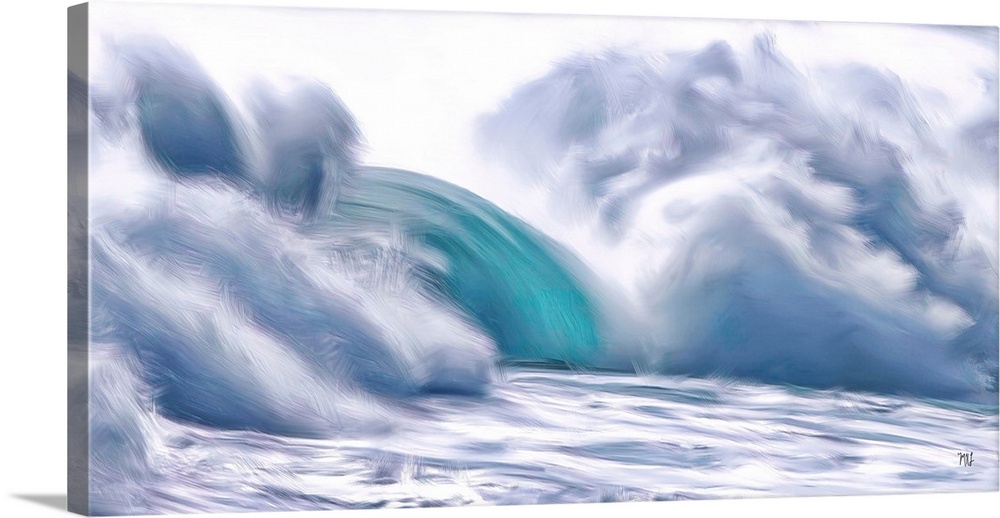 A giant wave crashes on the shore of Carmel River Beach, and a ribbon of green takes center stage.