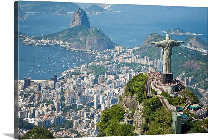 Aerial Of The Christ The Redeemer Statue Overlooking Rio De Janeiro Wall Art Canvas Prints Framed Prints Wall Peels Great Big Canvas