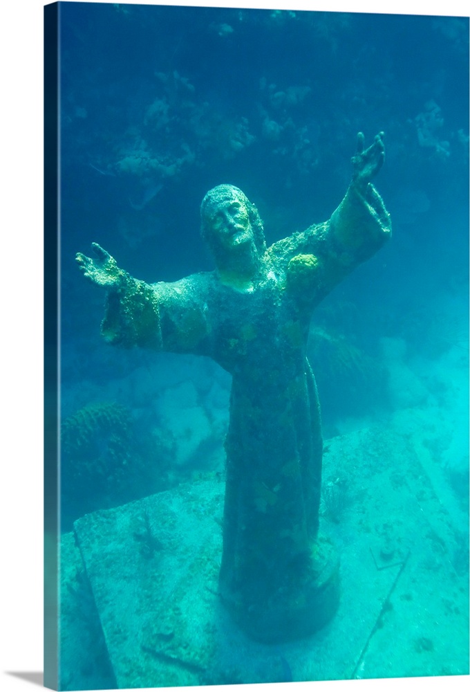 Christ of the Deep statue in a coral reef state park in the Keys.