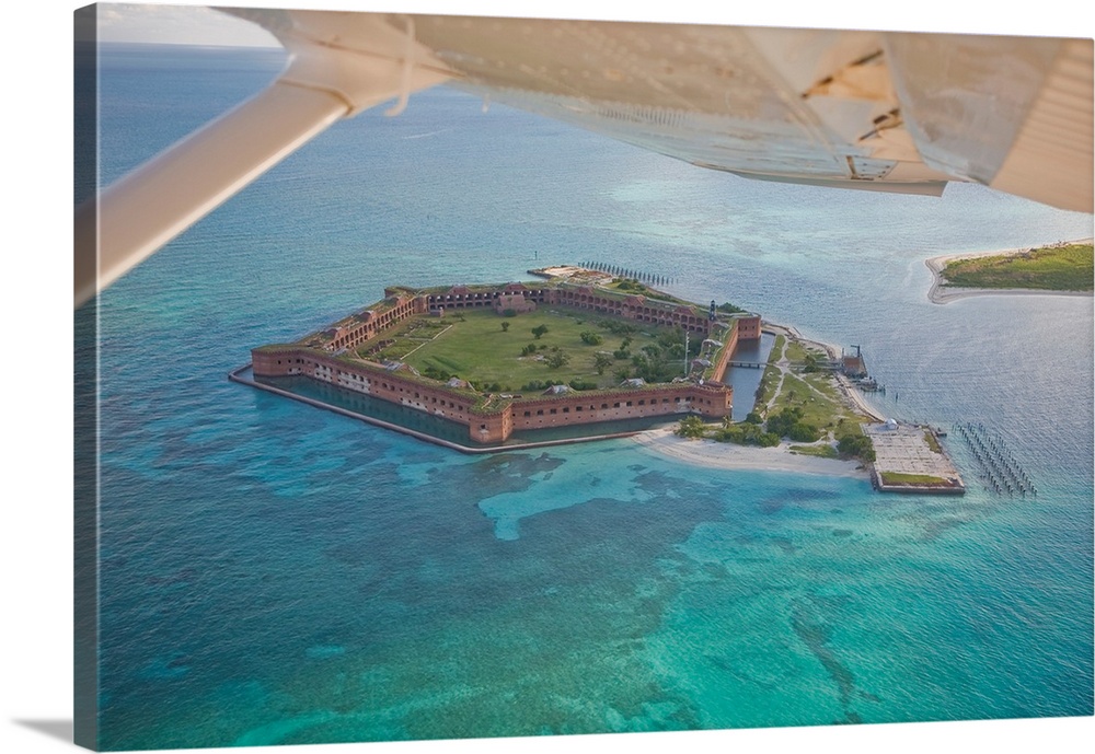 Aerial of Fort Jeffereson, at Dry Tortugas off the coast of Key West.