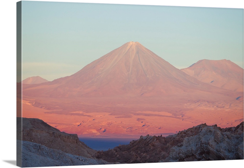 Licancabur volcano during sunset; seen from Salar de Atacama, Chile.