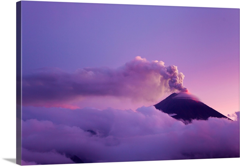The Tungurahua volcano erupting near the city of Ba..os, Ecuador.