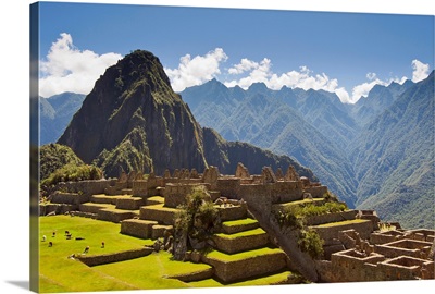 The pre-Columbian Inca ruins at Machu Picchu