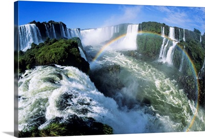Cascades of the Iguacu Falls, border of Brazil and Argentina