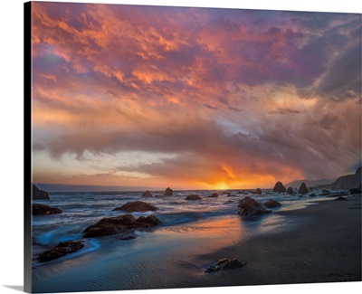Coastal Sunset Near Arch Rock, California