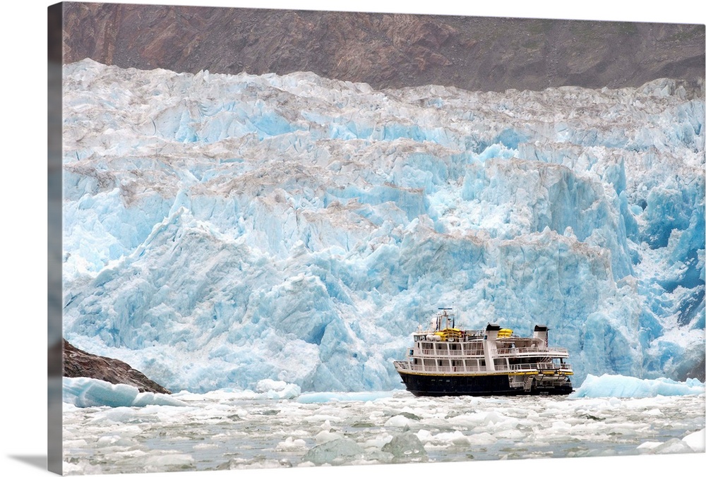 Cruise ship near glacier, Alaska