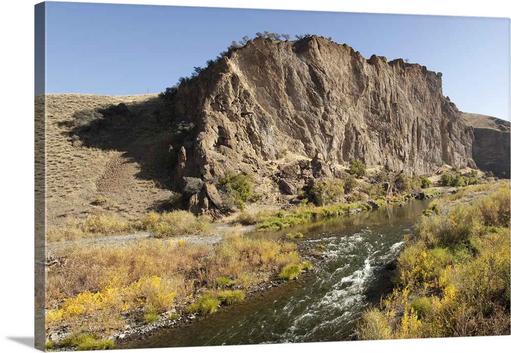 Goose Rock, a geologic formation above the John Day River in the John Day Fossil Beds National Monument, Oregon.