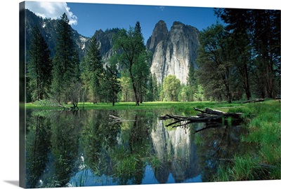 Granite reflecting in pool, Yosemite National Park, California