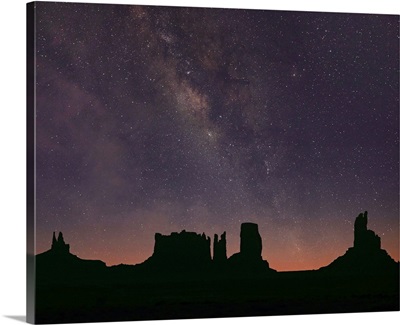 Milky Way And Starry Sky Over Buttes, Monument Valley, Arizona