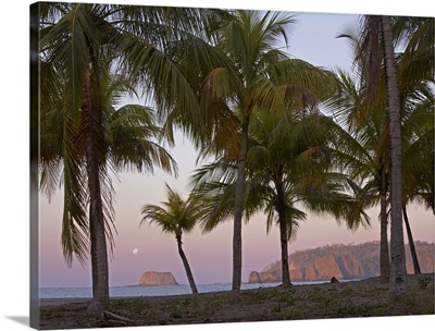 Moon setting, Playa Carillo, Guanacaste, Costa Rica