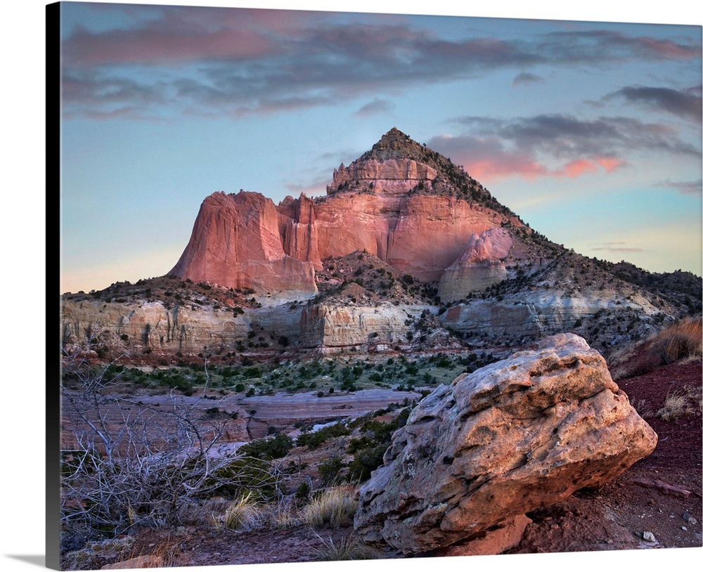 Mountain At Sunrise, Pyramid Mountain, Red Rock State Park, New Mexico ...