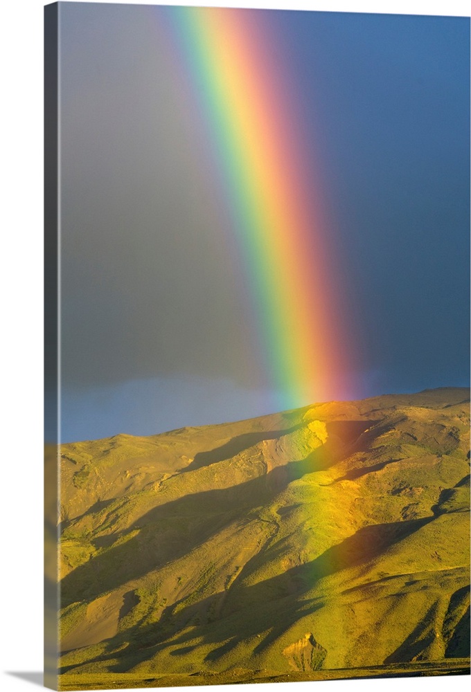 Rainbow over valley, Andes, Los Glaciares National Park, Patagonia, Argentina