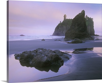 Ruby Beach with seastacks and boulders, Olympic National Park, Washington