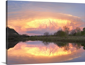 Storm clouds and South Llano River, South Llano River State Park, Texas image thumbnail
