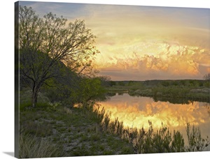 Storm clouds over South Llano River, South Llano River State Park, Texas image thumbnail