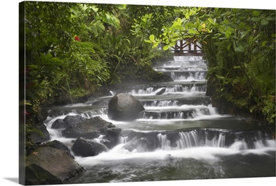 Tabacon River, cascades and pools in the rainforest, Costa Rica