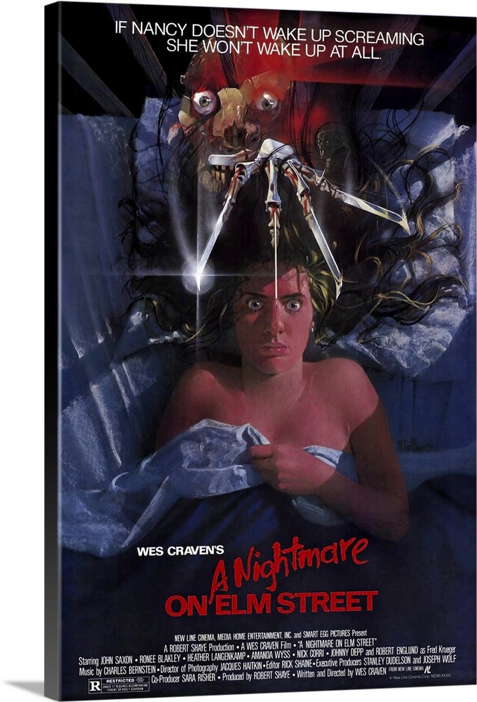 Feverish, genuinely frightening horror film about Freddy Krueger (Englund), a scarred maniac in a fedora and razor-fingere...