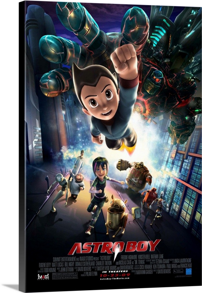 Astro Boy - Movie Poster Solid-Faced Canvas Print