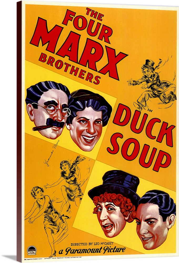 The Marx Brothers satiric masterpiece (which failed at the box office). Groucho becomes the dictator of Freedonia, and hir...