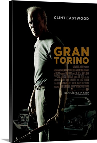 Gran Torino Movie Poster 24x36 Inch Wall Art Portrait Print Frame Ready 