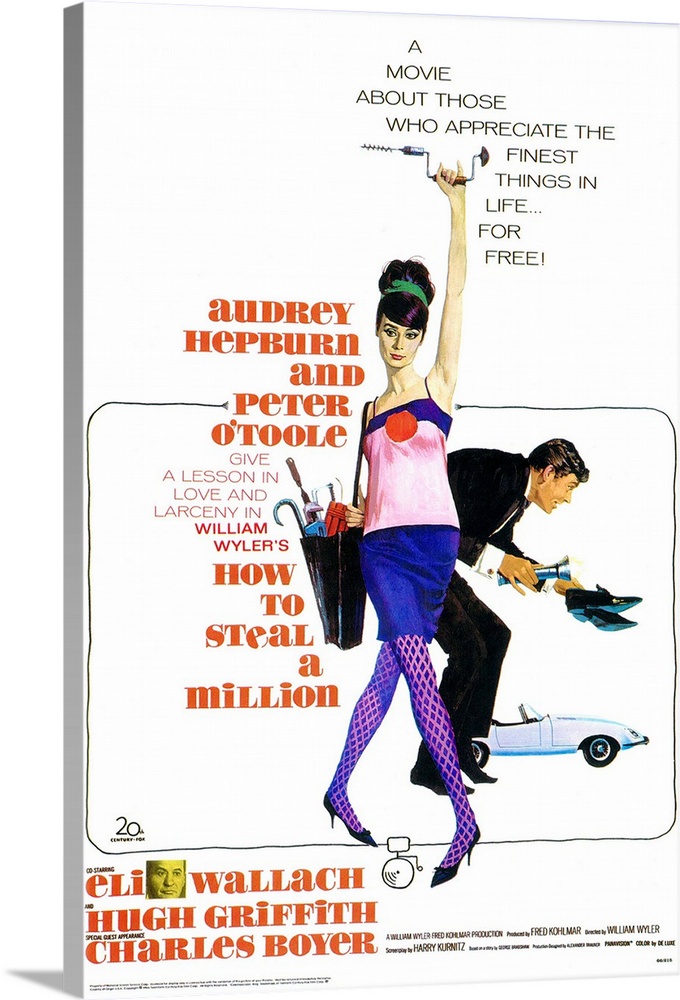 Sophisticated comedy-crime caper involving a million-dollar heist of a sculpture in a Paris art museum. Hepburn and O''Too...