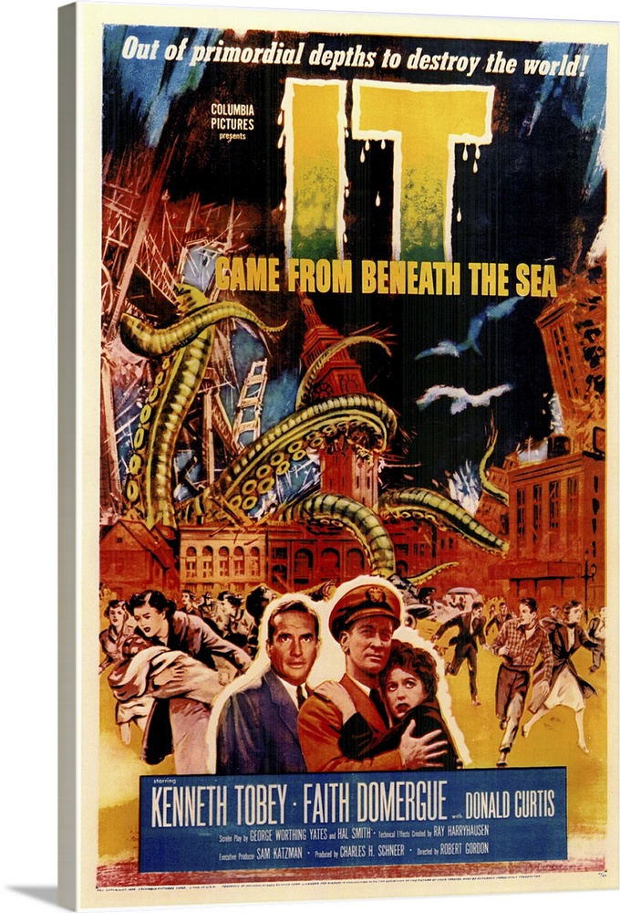A giant octopus arises from the depths of the sea to scour San Francisco for human food. Ray Harryhausen effects are special.