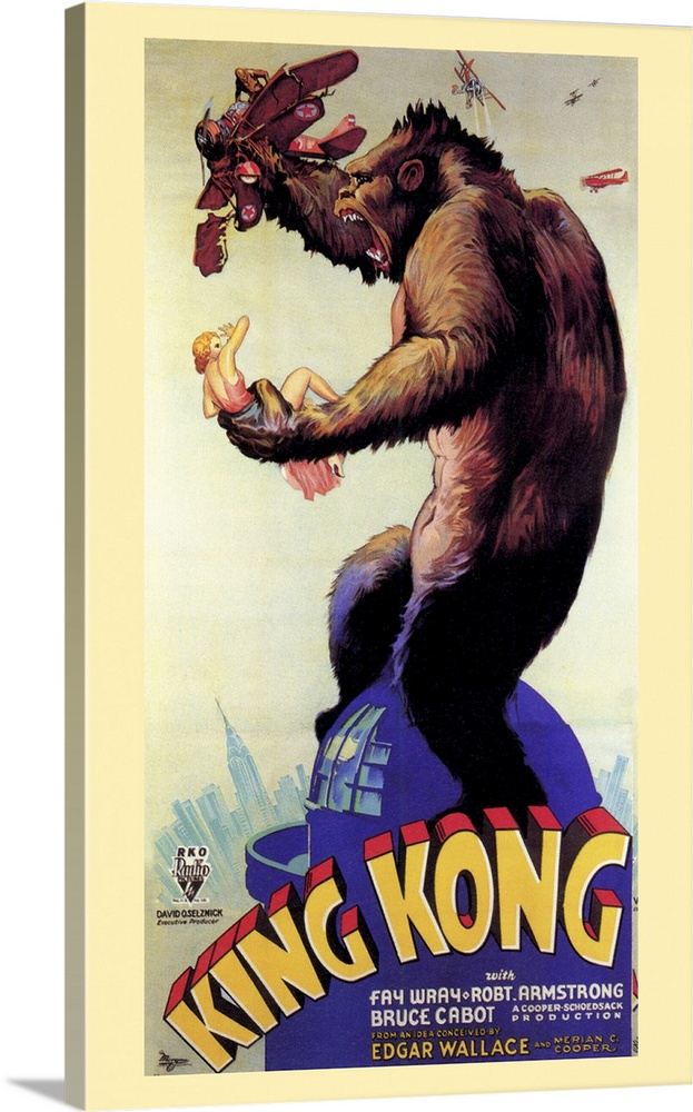 Canvas King Kong Vintage Art print POSTER 