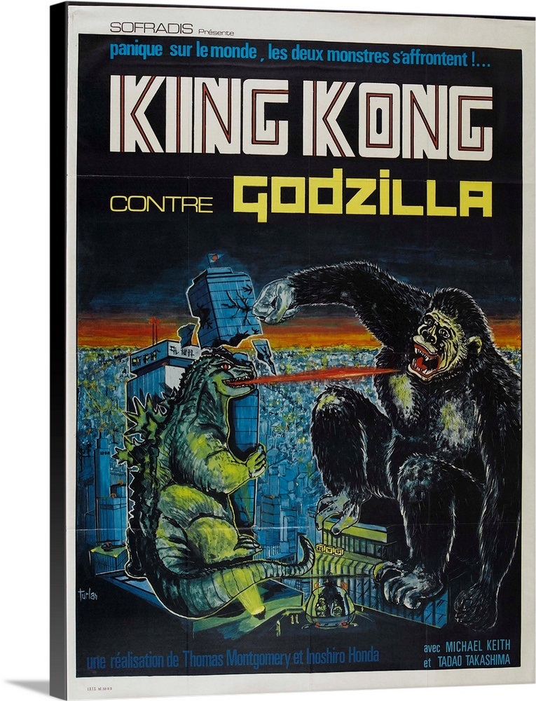 King Kong Vs. Godzilla (1963) Wall Art, Canvas Prints ...