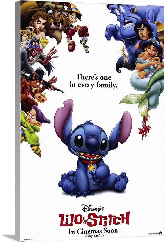 Disney Cartoon Lilo & Stitch Poster Canvas Painting Wall Art
