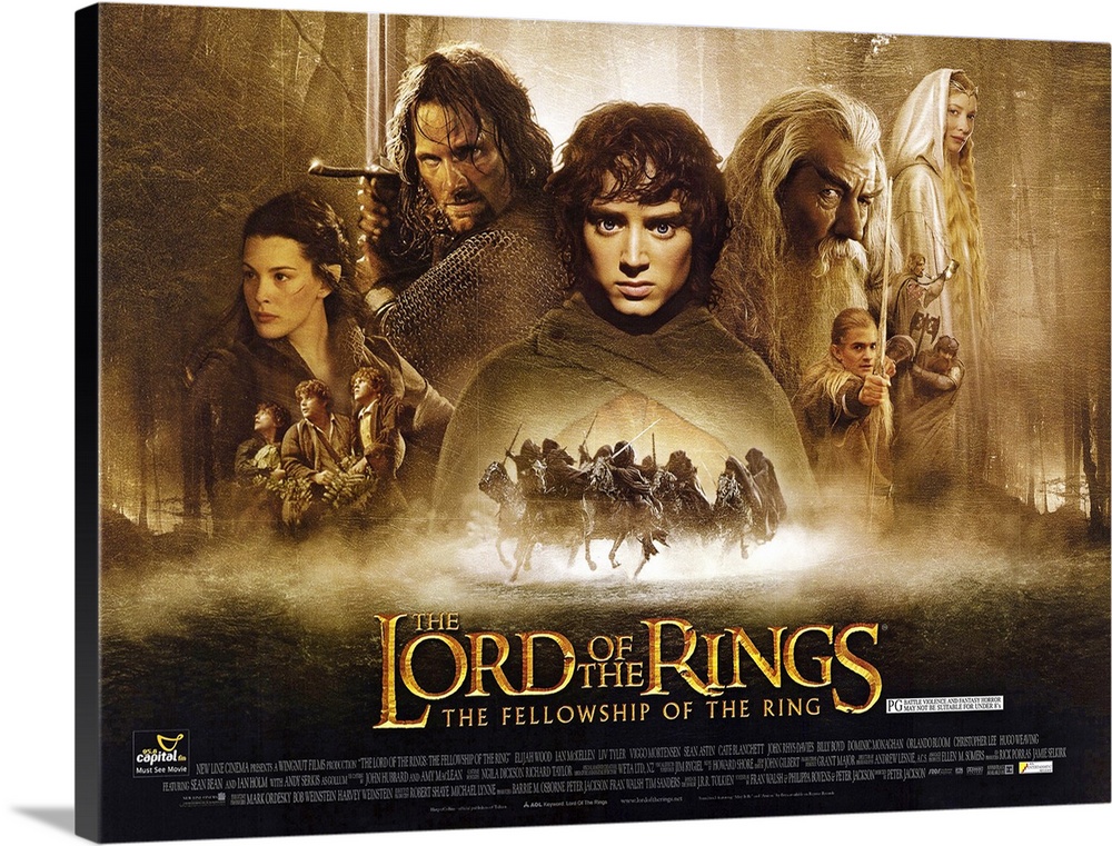 The Fellowship illustration Wall Art Movie ART PRINT Lord of the Rings Gift