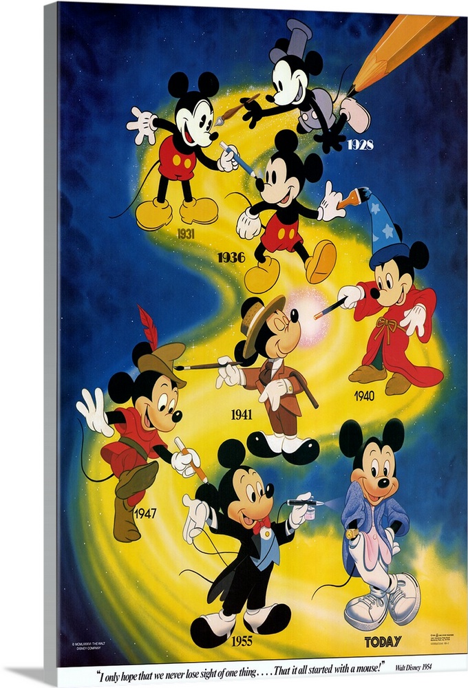Mickey & Minnie Mouse & Donald Duck Giant XL Section Wall Art Poster KR105 