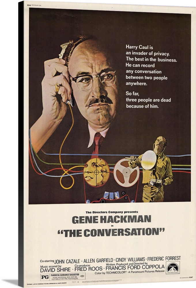 Freelance surveillance expert Harry Caul (Hackman) is becoming increasingly uneasy about his current job for a powerful bu...