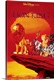 image thumbnail of Large, vertical movie advertisement of the Walt Disney movie, The Lion King.  A grown Simba peers over the edge of a cliff...