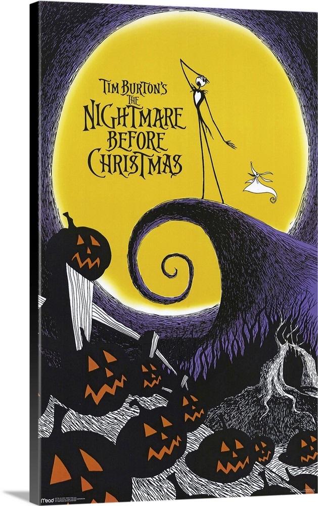 Tim Burtons The Nightmare Before Christmas (1993) Wall Art, Canvas ...