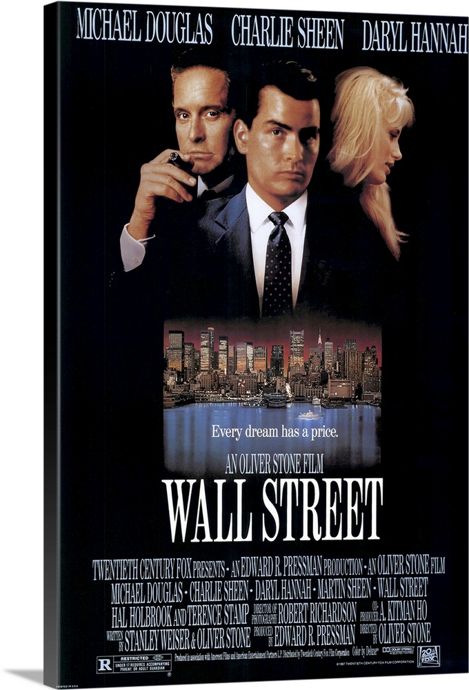 Stone''s energetic, high-minded big business treatise in which naive, neophyte stockbroker Bud Fox (Charlie Sheen) is sedu...