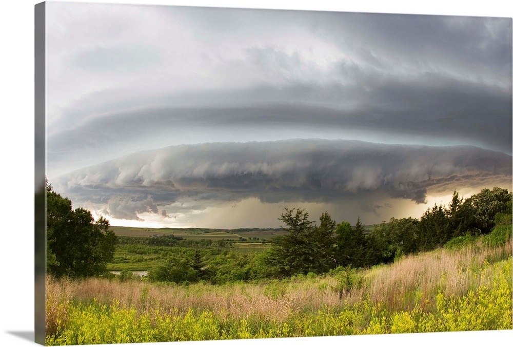 A shelf cloud from a supercell thunderstorm in Tornado Alley Wall Art
