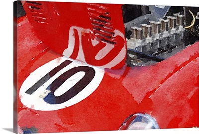 1962 Ferrari 250 GTO Engine Watercolor