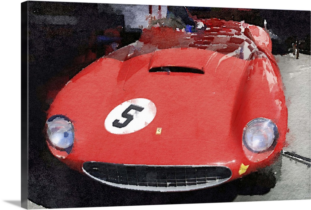 1962 Ferrari in the Pits Watercolor