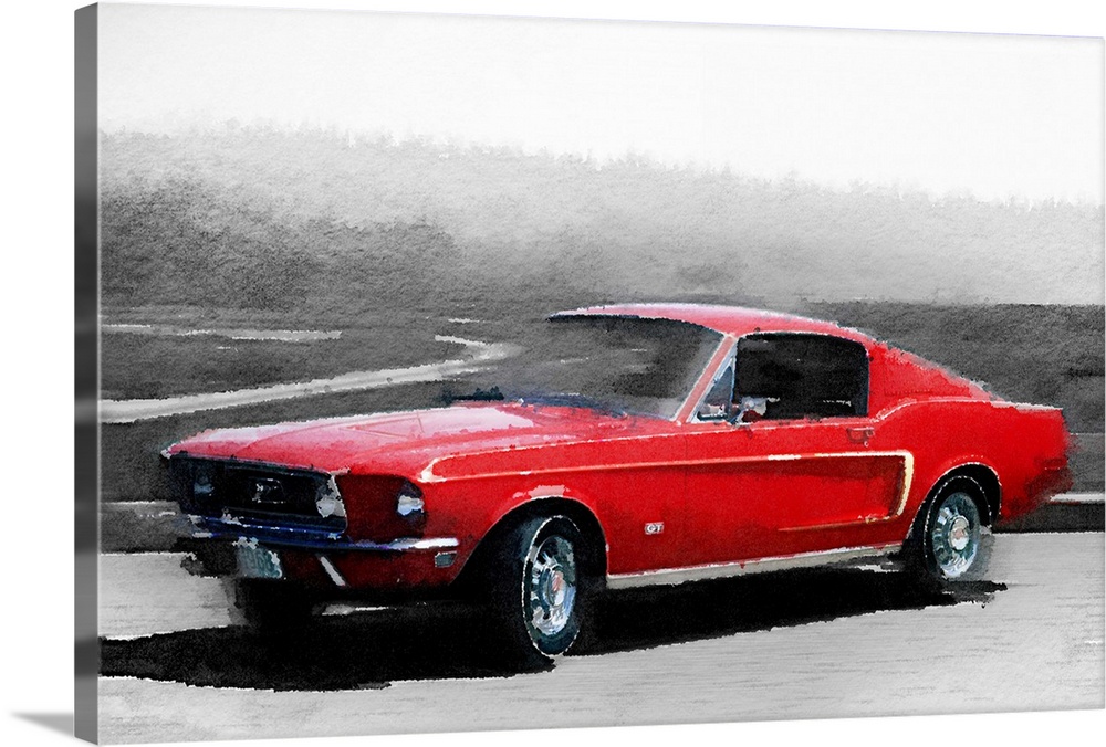 1968 Ford Mustang Watercolor