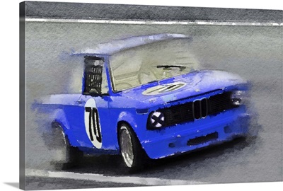 1969 BMW 2002 Racing Watercolor