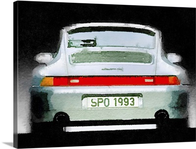 1993 Porsche 911 Rear Watercolor