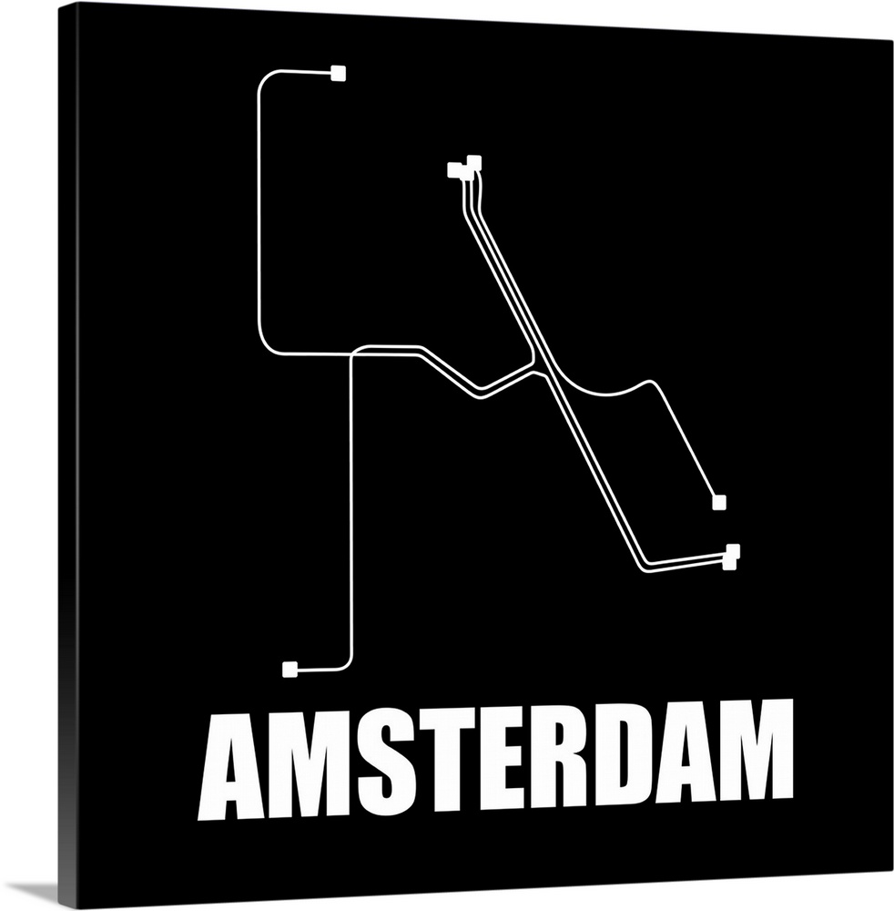 Amsterdam Black Subway Map