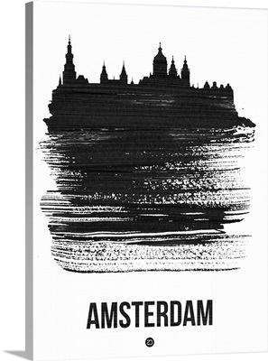 Amsterdam Skyline Brush Stroke Black