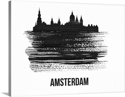Amsterdam Skyline Brush Stroke Black II