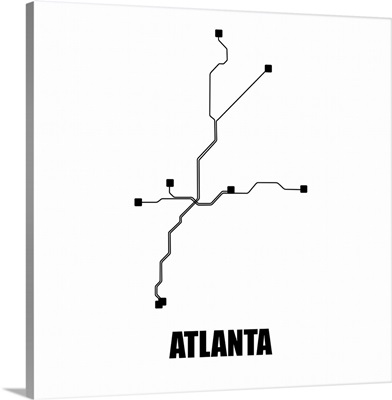 Atlanta White Subway Map